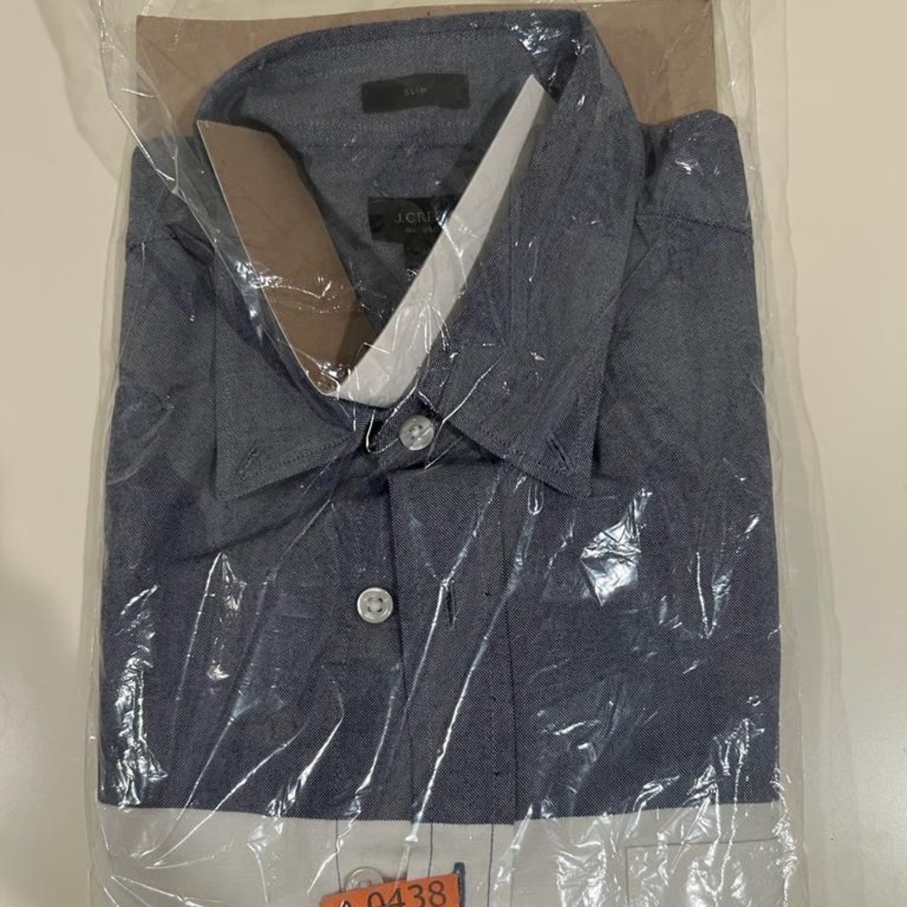 SLIM FIT BLUE WHITE COLOR BLOCK JCREW OXFORD SHIRT SIZE M